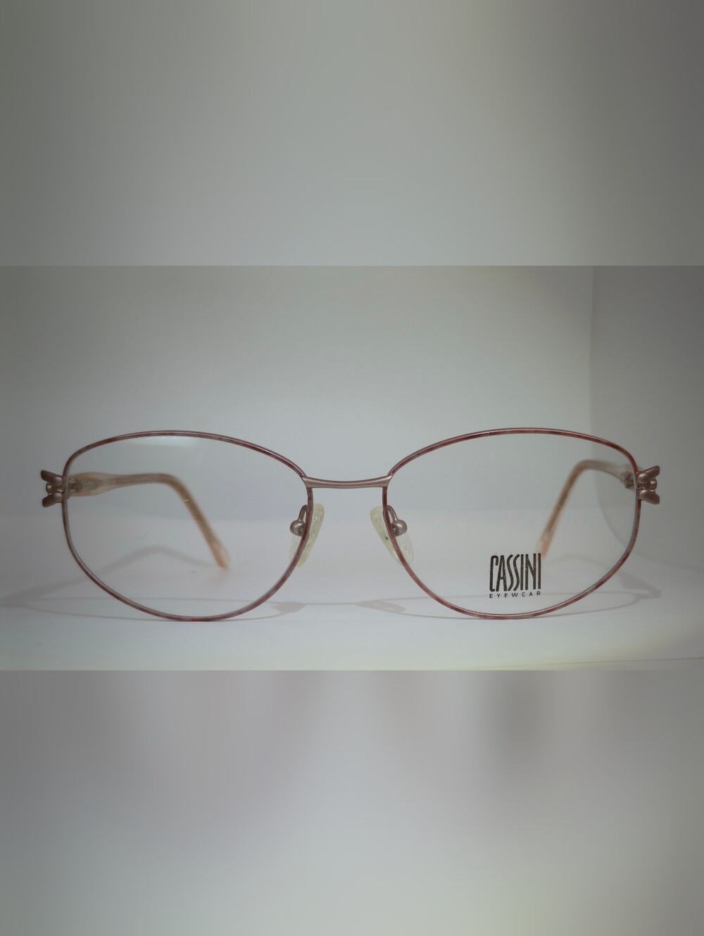 Cassini Eyewear Women's Metal Oval Eyeglass Frames in Rose Gold Pastel Pink.